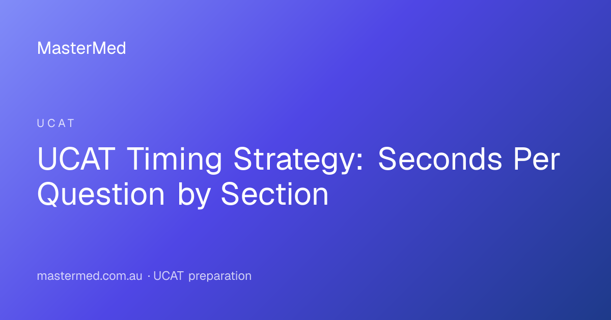 UCAT Timing Strategy: Seconds Per Question by Section (2026) | MasterMed